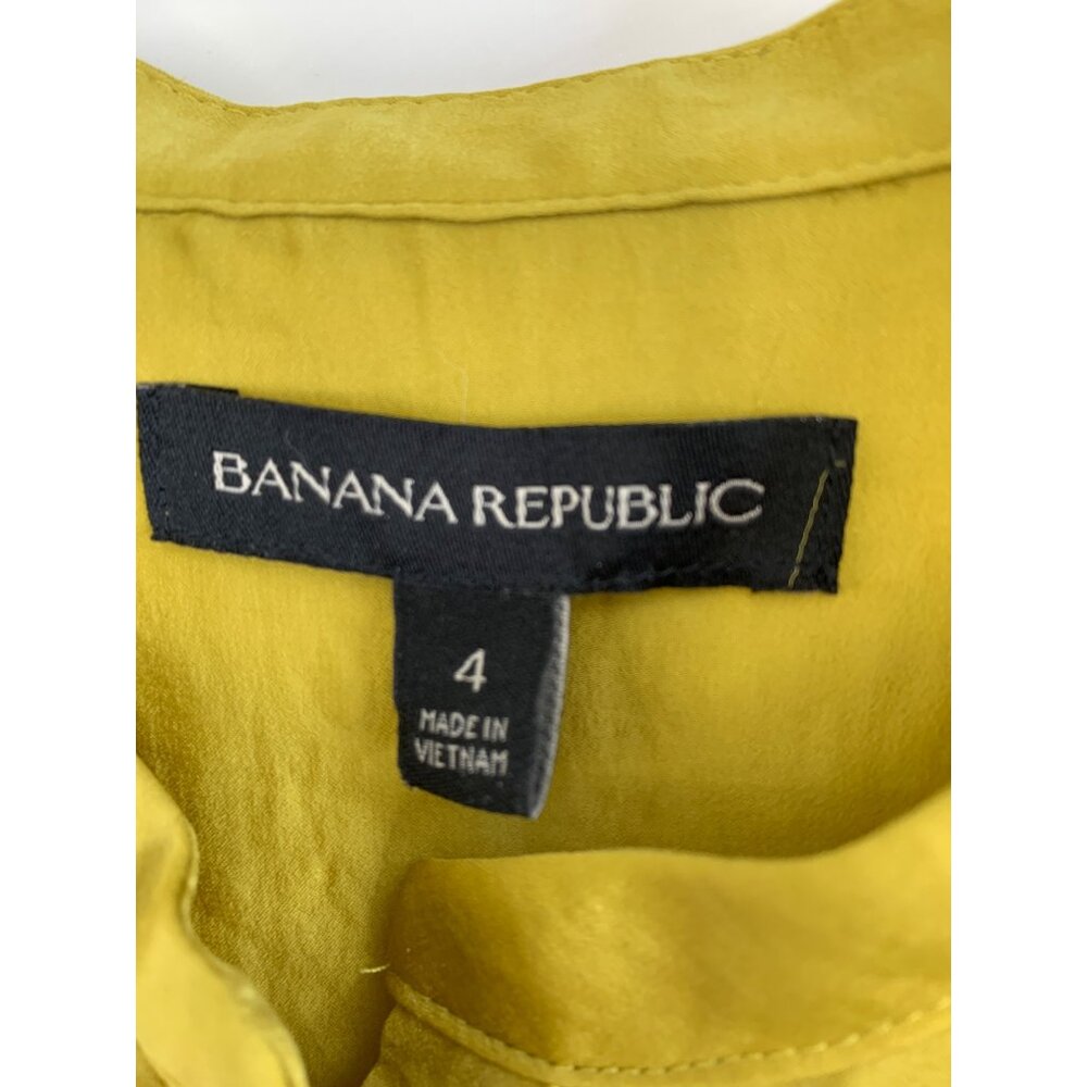 Banana Republic Long Sleeve Tiered Dress Mini Gold Sz 4 Drop Waist NWT $128 6930 - Picture 13 of 16